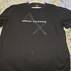 Armani Exchange Black Short-Sleeve Logo Tee